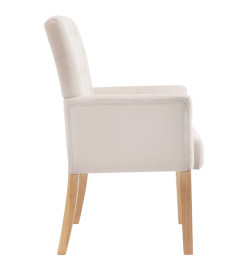 Chaise à manger avec accoudoirs Beige Tissu