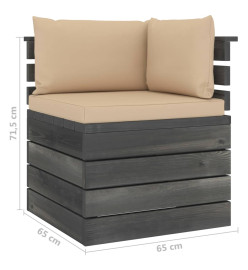 Salon palette de jardin 7 pcs avec coussins Bois de pin massif