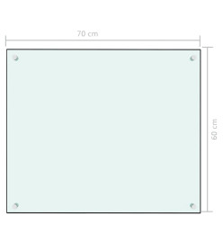 Dosseret de cuisine Blanc 70x60 cm Verre trempé