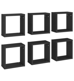 Étagères cube murales 6 pcs Noir 30x15x30 cm