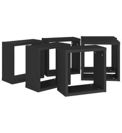 Étagères cube murales 6 pcs Noir 30x15x30 cm