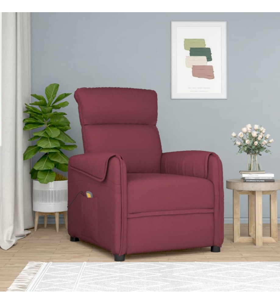 Fauteuil de massage Rouge bordeaux Tissu