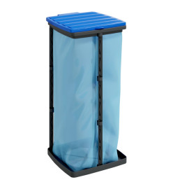 Porte-sacs poubelles 2 pcs noir et bleu 60 L PP