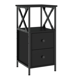 Table de chevet noir 34x35,5x70 cm bois d’ingénierie