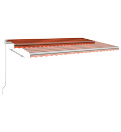 Auvent automatique capteur de vent et LED 5x3,5 m Orange marron