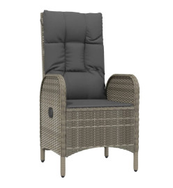 Mobilier à dîner de jardin 4pcs et coussins Gris Résine tressée