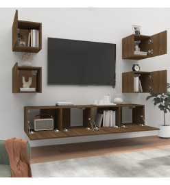 Ensemble de meubles TV 6 pcs Chêne marron Bois d'ingénierie