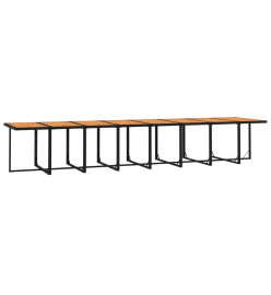 Ensemble à dîner de jardin coussins 21 pcs Noir Résine tressée