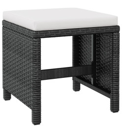 Salon de jardin encastrable 11 pcs Rotin et bois d'acacia Noir