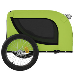 Remorque de vélo pour chien vert et noir tissu oxford et fer