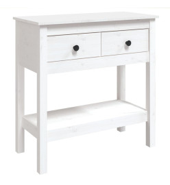 Table console Blanc 75x35x75 cm Bois massif de pin