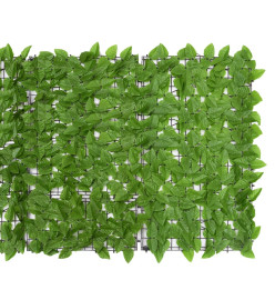 Écran de balcon avec feuilles vert 300x100 cm