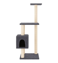 Arbre à chat avec griffoirs en sisal gris foncé 104 cm