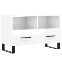 Meuble TV Blanc brillant 80x36x50 cm Bois d'ingénierie