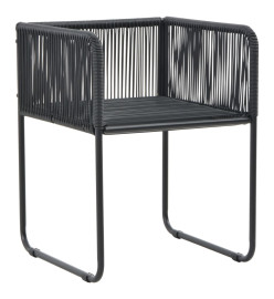 Ensemble de salle à manger de jardin 7 pcs Noir