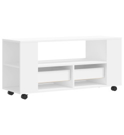 Meuble TV blanc 102x34,5x43 cm bois d'ingénierie