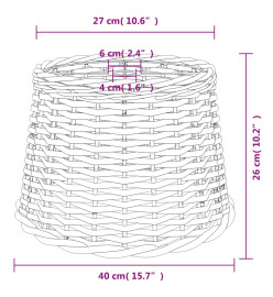 Abat-jour de plafonnier blanc Ø40x26 cm osier