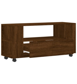 Meuble TV chêne marron 102x34,5x43 cm bois d'ingénierie