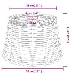 Abat-jour de plafonnier marron Ø38x23 cm osier
