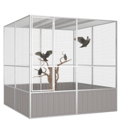 Cage à oiseaux Gris 213,5x217,5x211,5 cm Acier galvanisé