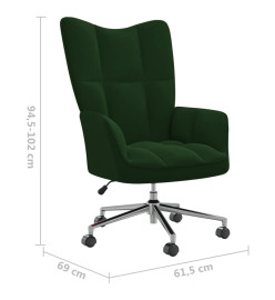 Chaise de relaxation Vert foncé Velours