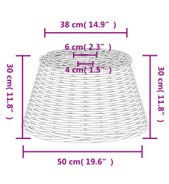 Abat-jour marron Ø50x30 cm osier