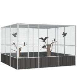 Cage à oiseaux Anthracite 302,5x324,5x211,5 cm Acier galvanisé