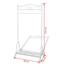 Portant à vêtements Blanc Acier