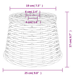 Abat-jour de plafonnier marron Ø25x17 cm osier