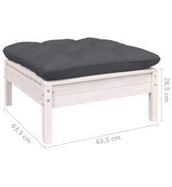 Salon de jardin 5 pcs avec coussins bois de pin massif
