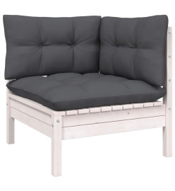 Salon de jardin 9 pcs avec coussins bois de pin massif