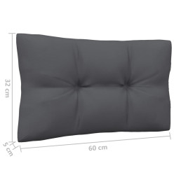 Salon de jardin 6 pcs avec coussins bois de pin massif