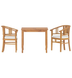 Ensemble à dîner de jardin 3 pcs Bois de teck massif