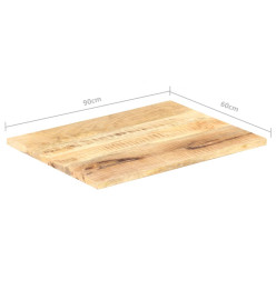 Dessus de table Bois de manguier solide 25-27 mm 90x60 cm