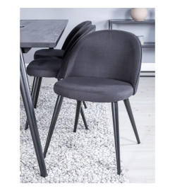 Venture Home Chaises à dîner 2 pcs Velvet Polyester Noir