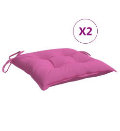 Coussins de chaise 6 pcs rose 40x40x7 cm tissu