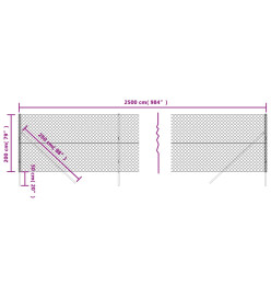 Clôture à mailles losangées argenté 2x25 m