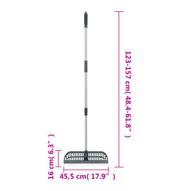 Râteau à feuilles 2 en 1 vert foncé 157 cm PP