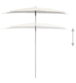 Demi-parasol de jardin avec mât 180x90 cm Sable