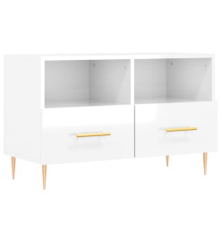 Meuble TV Blanc brillant 80x36x50 cm Bois d'ingénierie