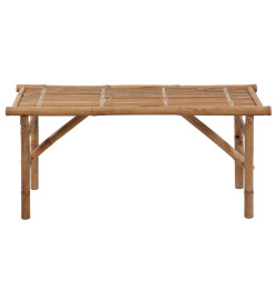 Banc de jardin pliable avec coussin 118 cm Bambou