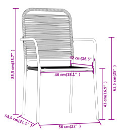 Ensemble de salle à manger de jardin 7 pcs Noir