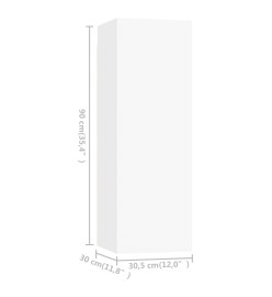 Meubles TV 4 pcs Blanc 30,5x30x90 cm Aggloméré