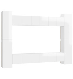 Ensemble de meubles TV 10 pcs Blanc brillant Aggloméré