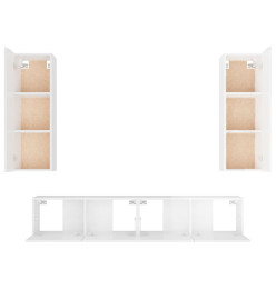 Ensemble de meubles TV 4 pcs Blanc brillant Bois d'ingénierie