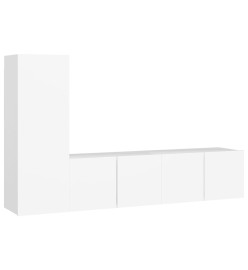 Ensemble de meuble TV 3 pcs Blanc Aggloméré