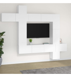 Ensemble de meubles TV 9 pcs Blanc Bois d'ingénierie