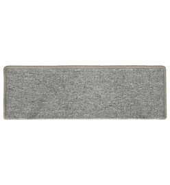 Tapis d'escalier 15 pcs 65x21x4 cm Blanc et gris