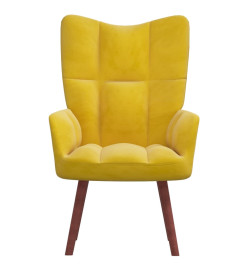 Chaise de relaxation Jaune moutarde Velours