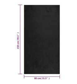 Tapis shaggy à poils longs Noir 80x150 cm